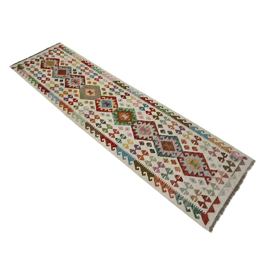 Afghan Vegetable Kilim Rug 2' 8" x 9' 8" Flat-Weave | No. AL159635