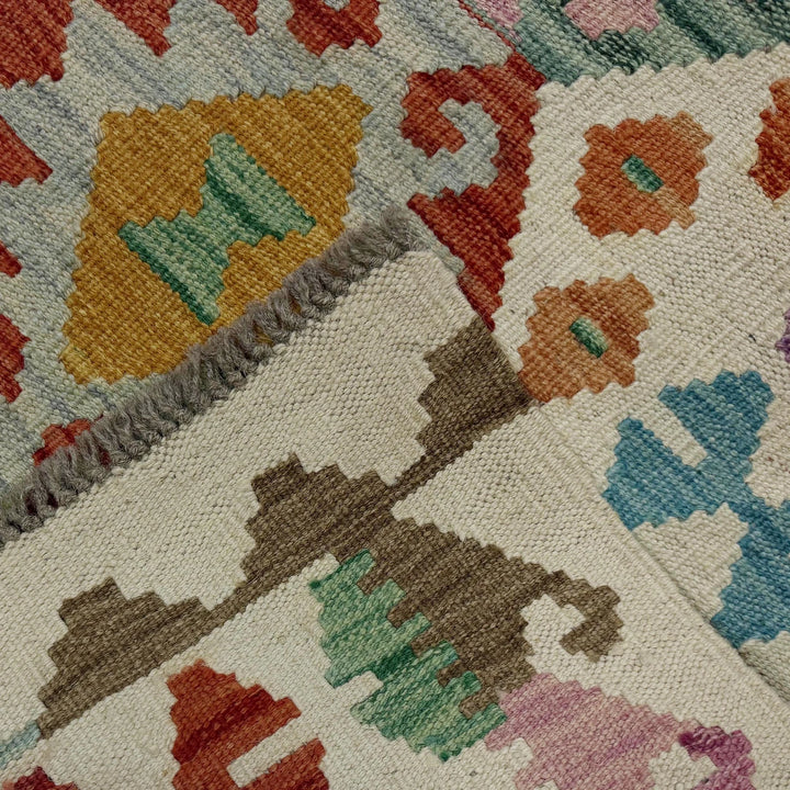 Afghan Vegetable Kilim Rug 2' 8" x 9' 8" Flat-Weave | No. AL159635
