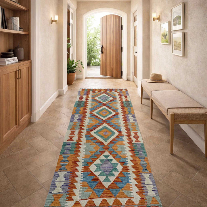 Afghan Vegetable Kilim Rug 2' 5" x 6' 7" Flat-Weave | No. AL159766