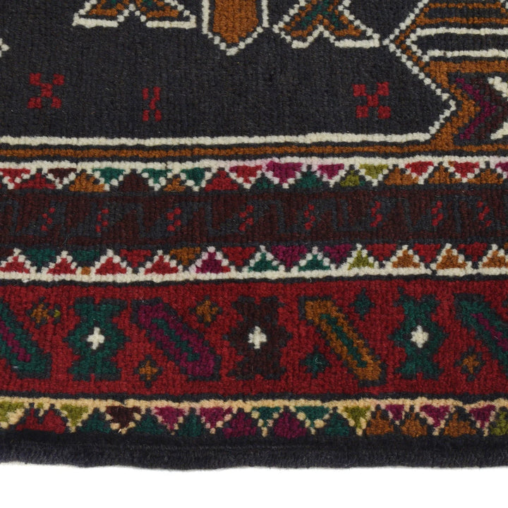 Afghan Baluchi Rug 3' 1" x 4' 10" Hand-Knotted | No. AL15982