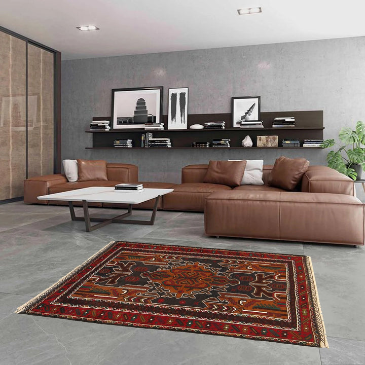 Afghan Baluchi Rug 3' 1" x 4' 10" Hand-Knotted | No. AL15982