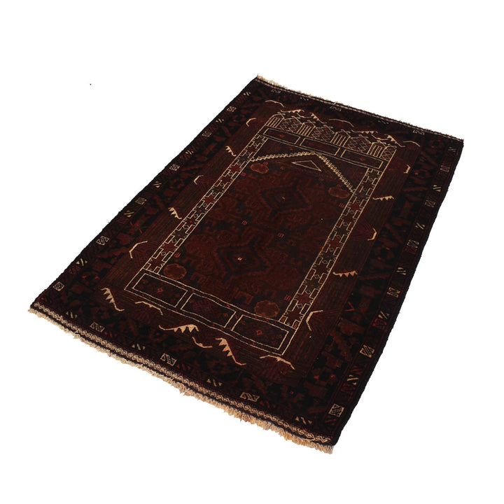 Afghan Prayer Rug 2' 11" x 4' 7" Hand-Knotted | No. AL15992