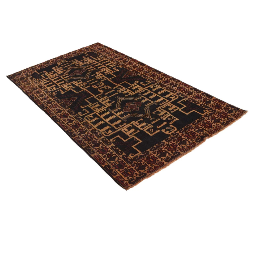 Afghan Baluchi Rug 3' 8" x 6' 8" Hand-Knotted | No. AL16268