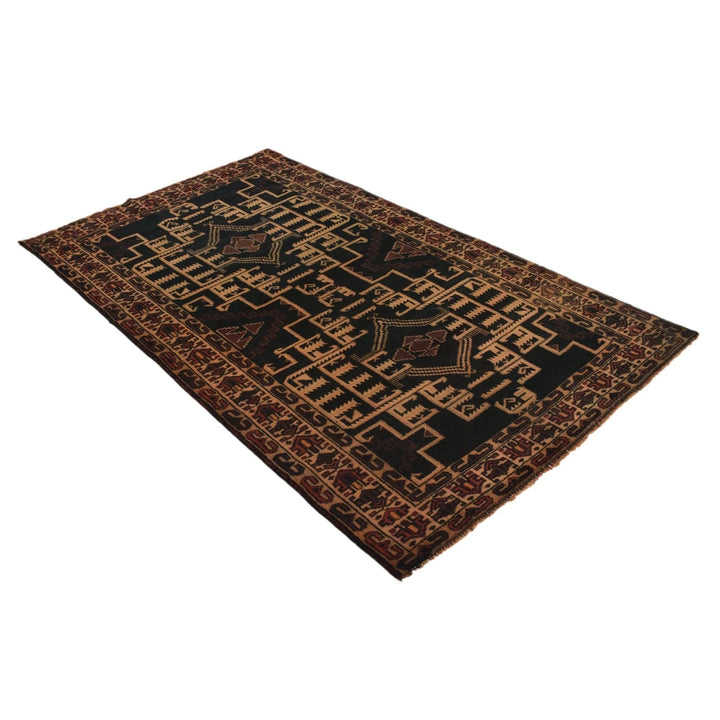Afghan Baluchi Rug 3' 8" x 6' 8" Hand-Knotted | No. AL16268