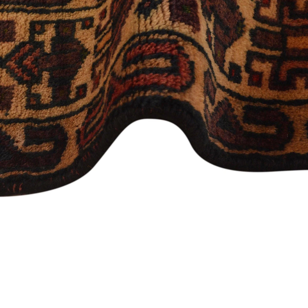 Afghan Baluchi Rug 3' 8" x 6' 8" Hand-Knotted | No. AL16268