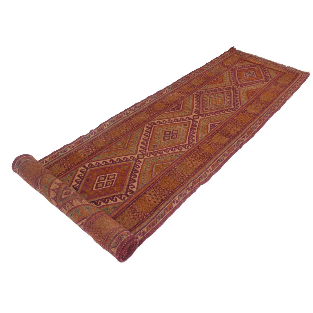 Brown Afghan Mashwani Rug 2' 9" x 12' 9" Hand-Knotted | No. AL16272