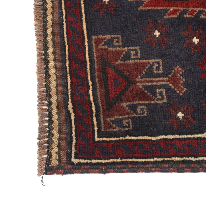 Afghan Baluchi Rug 2' 11" x 4' 11" Hand-Knotted | No. AL16288