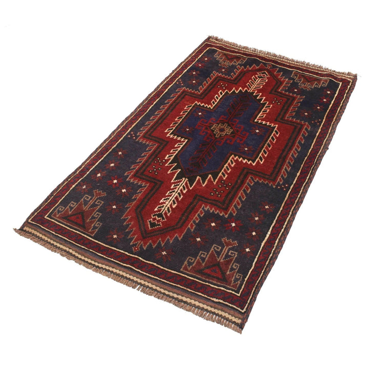 Afghan Baluchi Rug 2' 11" x 4' 11" Hand-Knotted | No. AL16288