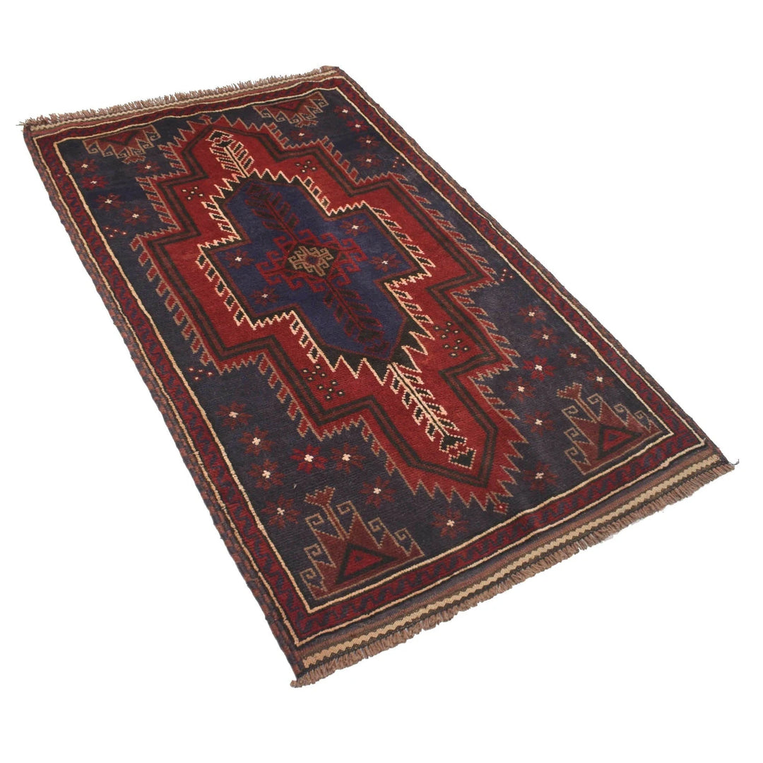 Afghan Baluchi Rug 2' 11" x 4' 11" Hand-Knotted | No. AL16288