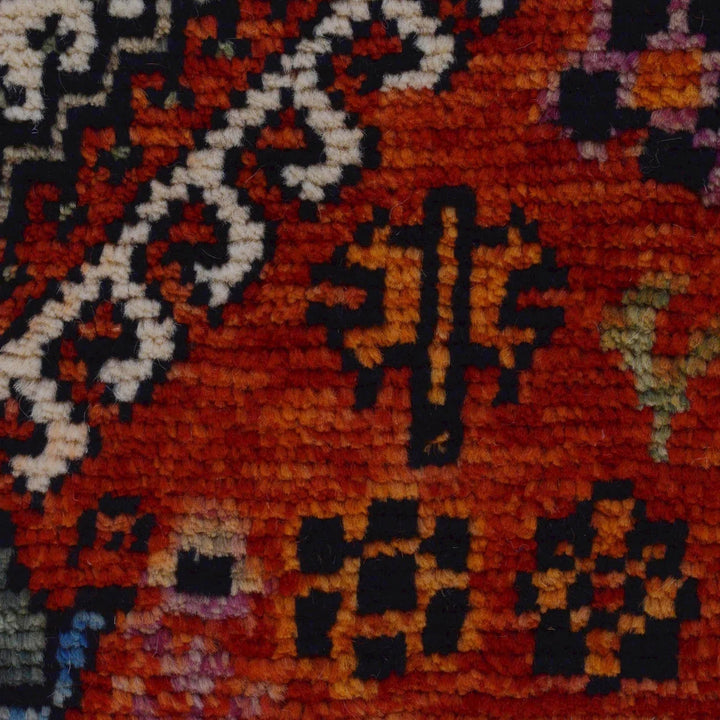 Red Afghan Shirazi Rug 5' 8" x 7' 10" Hand-Knotted | No. AL16313