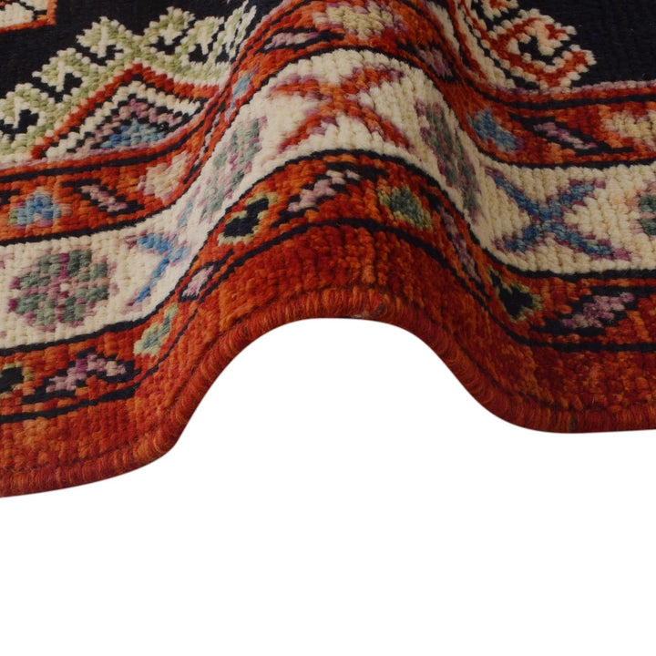 Red Afghan Shirazi Rug 5' 8" x 7' 10" Hand-Knotted | No. AL16313