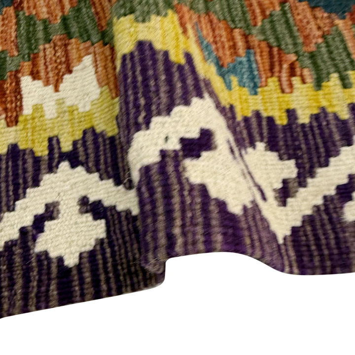 Afghan Vegetable Kilim Rug 2'7" x 4'0" Flat-Weave | No. AL164278