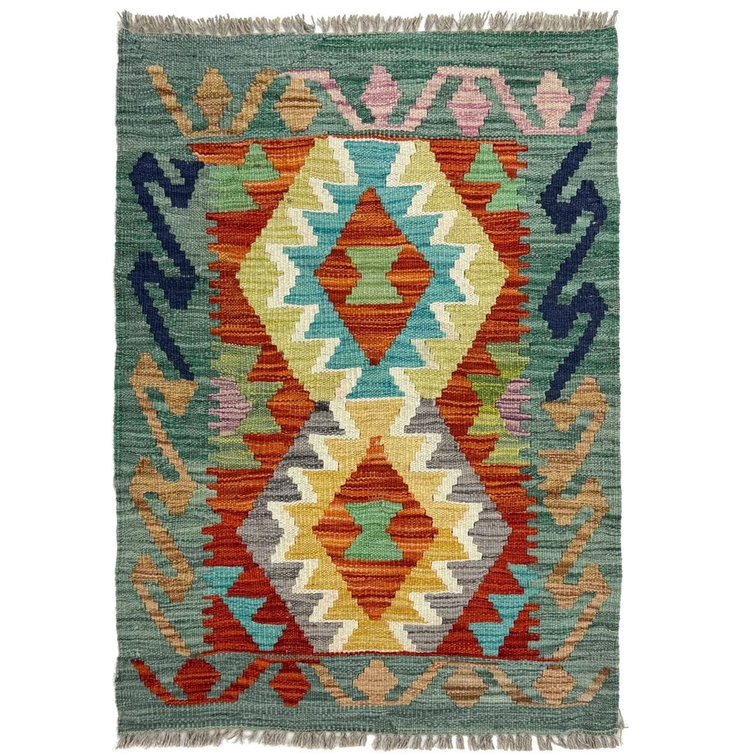 Afghan Kilim Rug 2' 0" x 2' 10" Flat-Weave | No. AL16454