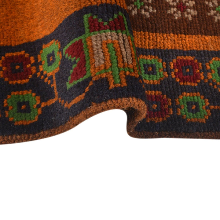 Orange Afghan Baluchi Rug 3' 10" x 6' 4" Hand-Knotted | No. AL16457