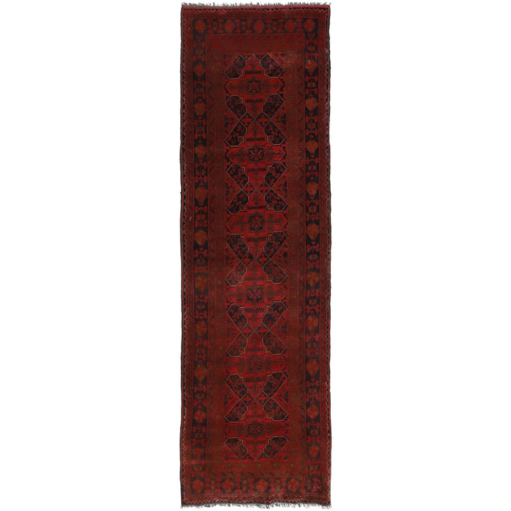 Red Afghan Khal Mohammadi Rug 2' 7" x 9' 5" Hand-Knotted | No. AL16478