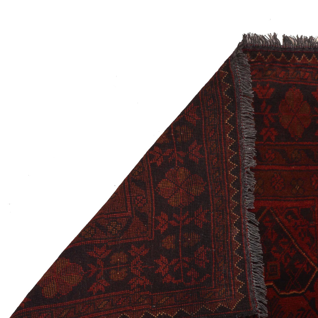 Red Afghan Khal Mohammadi Rug 2' 7" x 9' 5" Hand-Knotted | No. AL16478