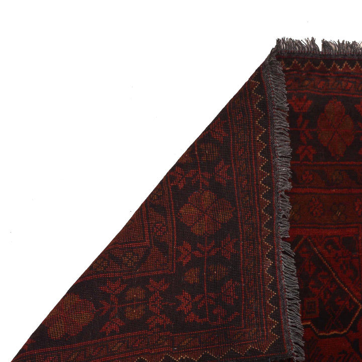 Red Afghan Khal Mohammadi Rug 2' 7" x 9' 5" Hand-Knotted | No. AL16478