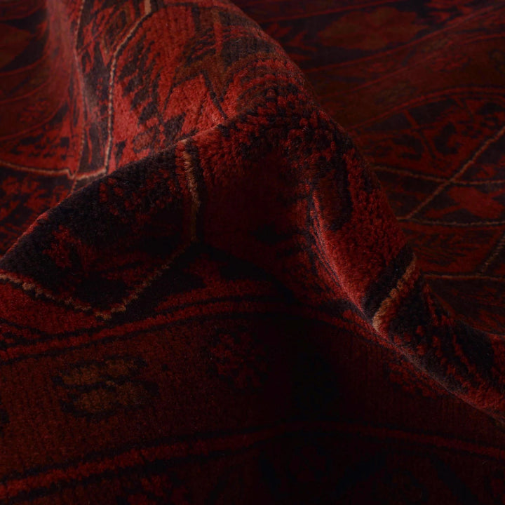 Red Afghan Khal Mohammadi Rug 2' 7" x 9' 5" Hand-Knotted | No. AL16478