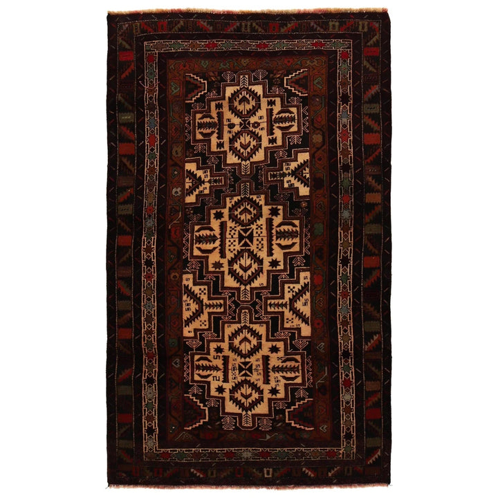 Afghan Baluchi Rug 3' 7" x 6' 6" Hand-Knotted | No. AL16511