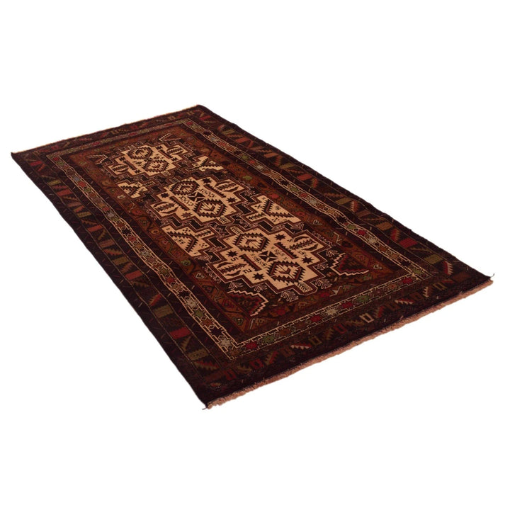 Afghan Baluchi Rug 3' 7" x 6' 6" Hand-Knotted | No. AL16511