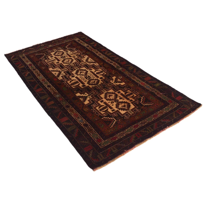 Afghan Baluchi Rug 3' 7" x 6' 6" Hand-Knotted | No. AL16511