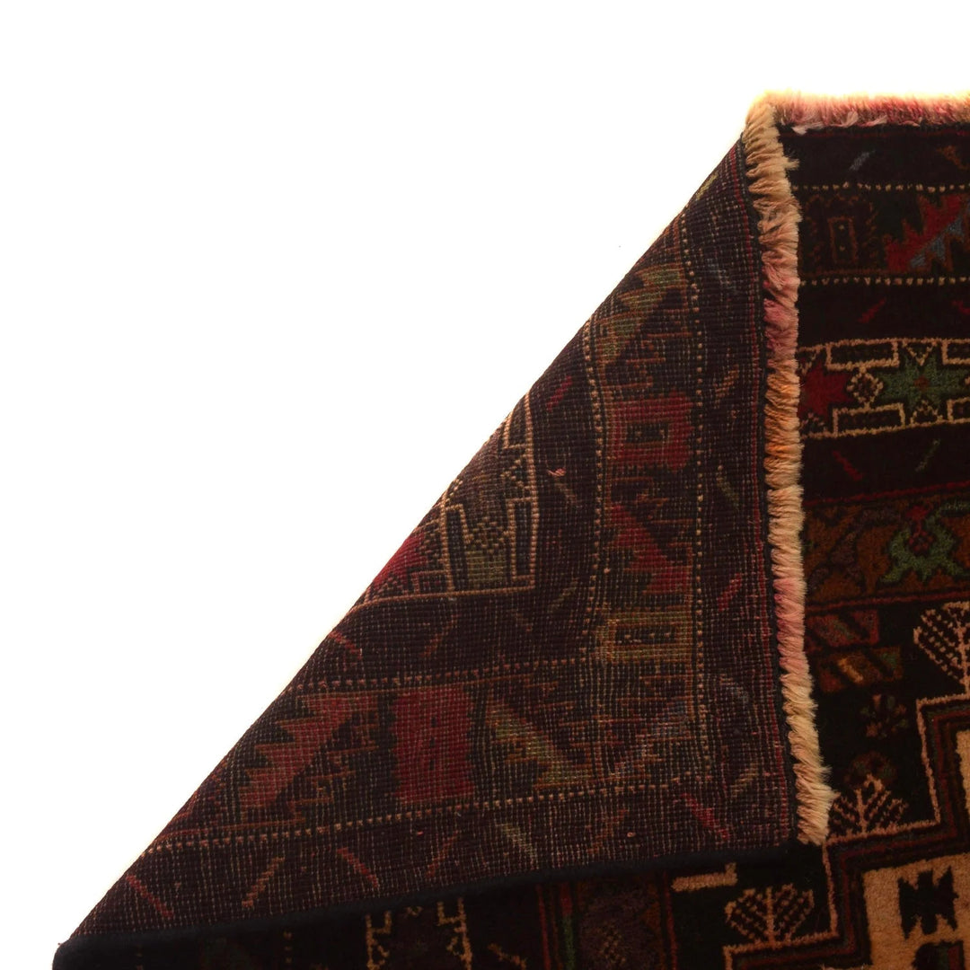 Afghan Baluchi Rug 3' 7" x 6' 6" Hand-Knotted | No. AL16511