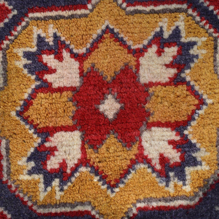 Blue Afghan Kazak Rug 4' 11" x 6' 7" Hand-Knotted | No. AL16673