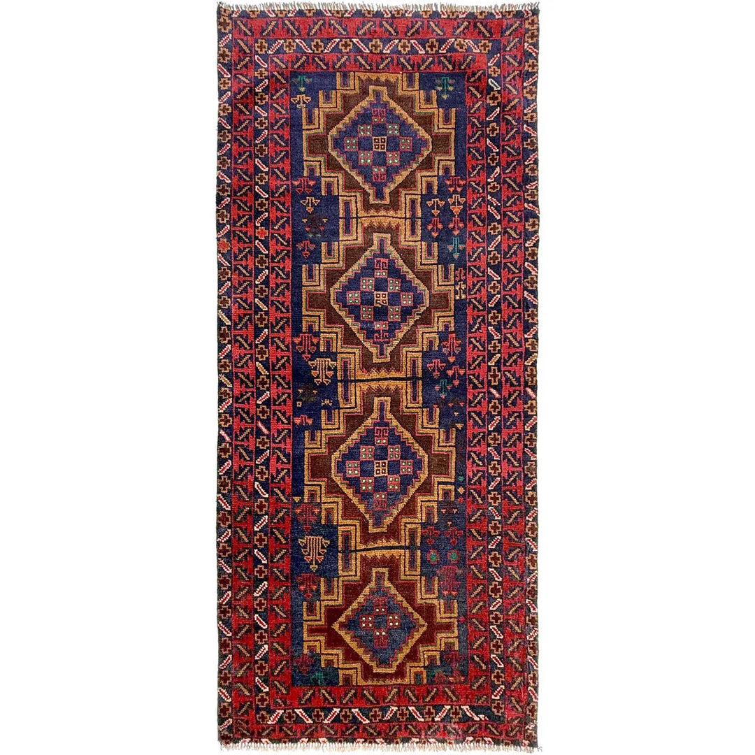 Afghan Baluchi Rug 2'9" x 6'5" Hand-Knotted | No. AL16738