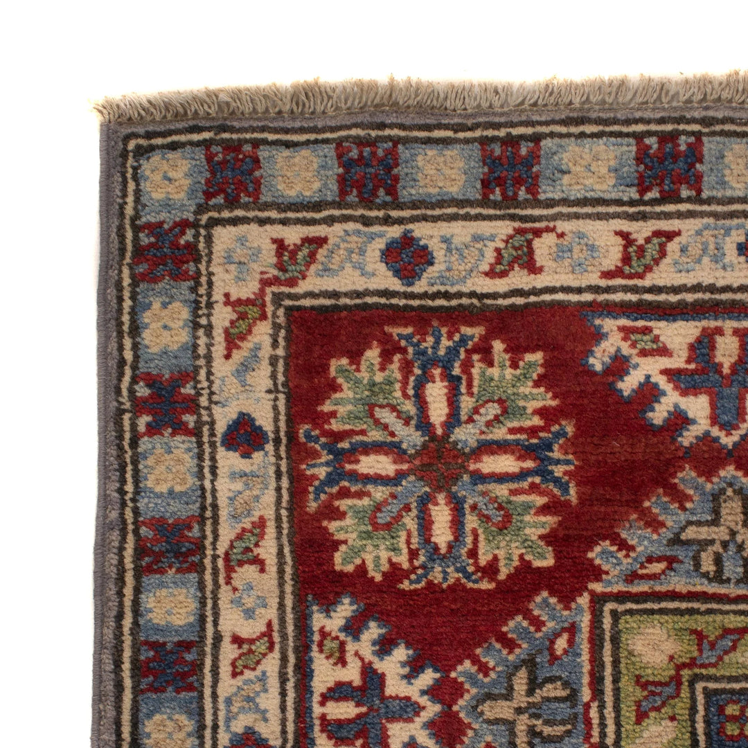 Gray Afghan Kazak Rug 5' 0" x 6' 7" Hand-Knotted | No. AL16749