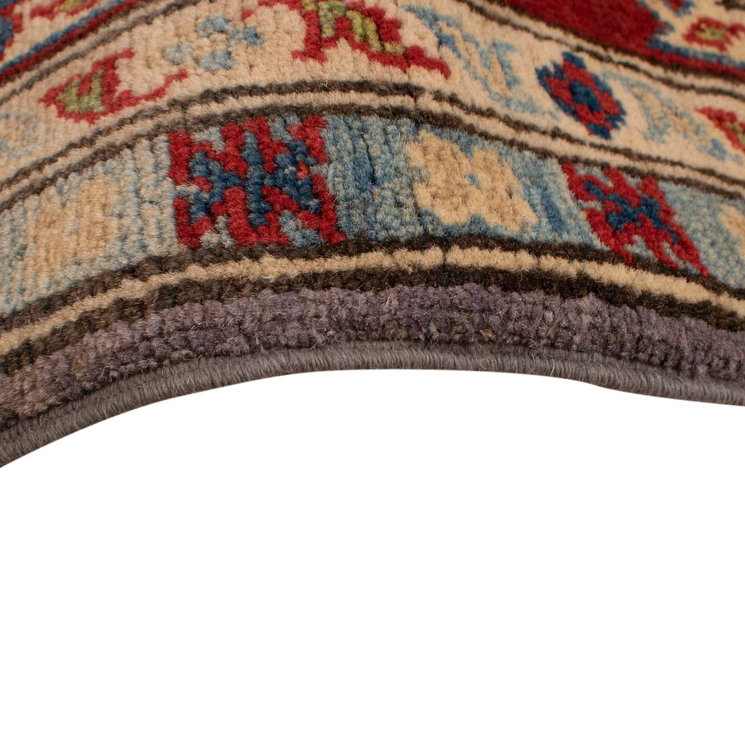 Gray Afghan Kazak Rug 5' 0" x 6' 7" Hand-Knotted | No. AL16749