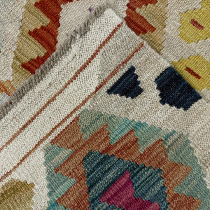 Afghan Vegetable Kilim Rug 5' 1" x 6' 5" Flat-Weave | No. AL167529