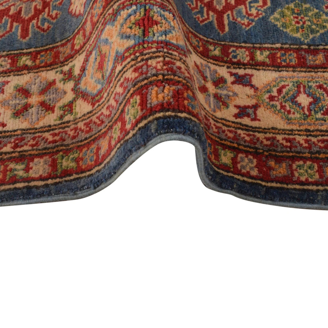 Blue Afghan Kazak Rug 3' 3" x 5' 0" Hand-Knotted | No. AL16916