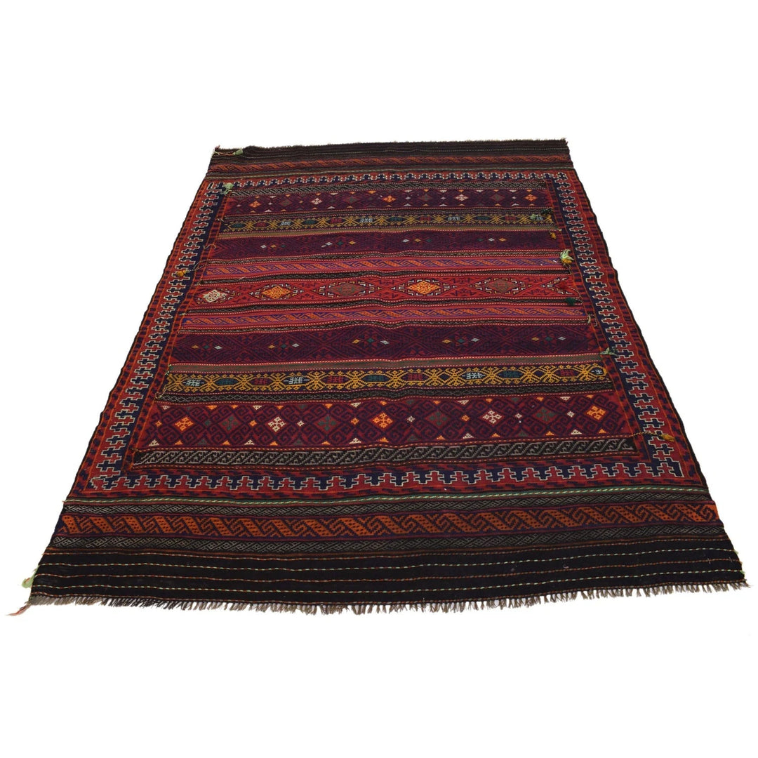Afghan Laghari Kilim 4' 9" x 6' 10" Flat-Weave | No. AL16928