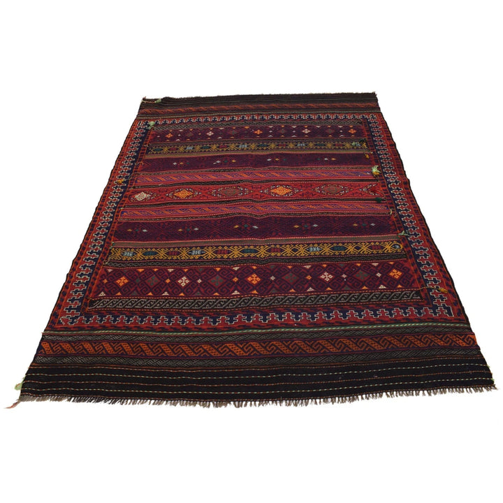 Afghan Laghari Kilim 4' 9" x 6' 10" Flat-Weave | No. AL16928