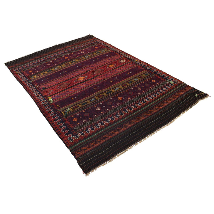 Afghan Laghari Kilim 4' 9" x 6' 10" Flat-Weave | No. AL16928