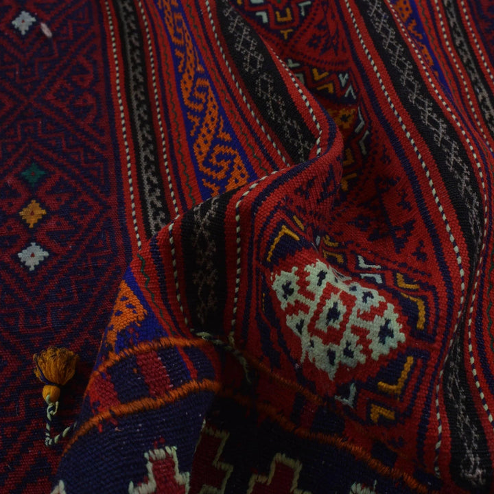 Afghan Laghari Kilim 4' 9" x 6' 10" Flat-Weave | No. AL16928