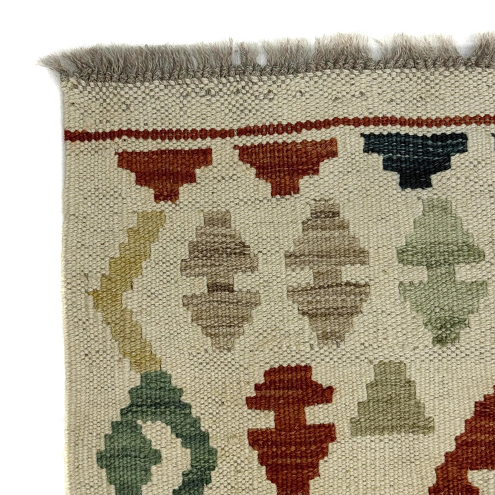 Afghan Vegetable Kilim Rug 2'6" x 4'3" Flat-Weave | No. AL16946