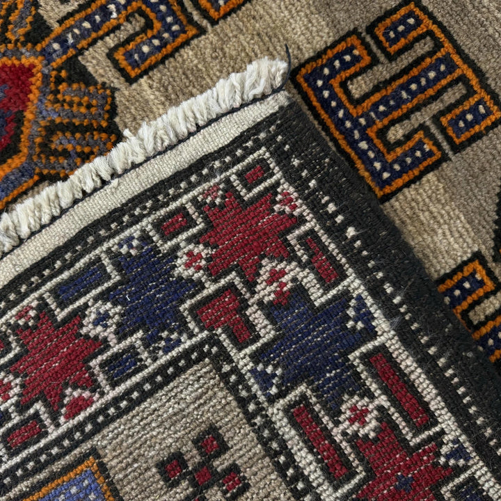 Afghan Baluchi Rug 2' 7" x 4' 7" Hand-Knotted | No. AL16977