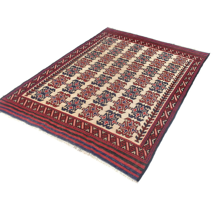 Afghan Kilim Rug 4' 9" x 6' 1" Flat-Weave | No. AL16995