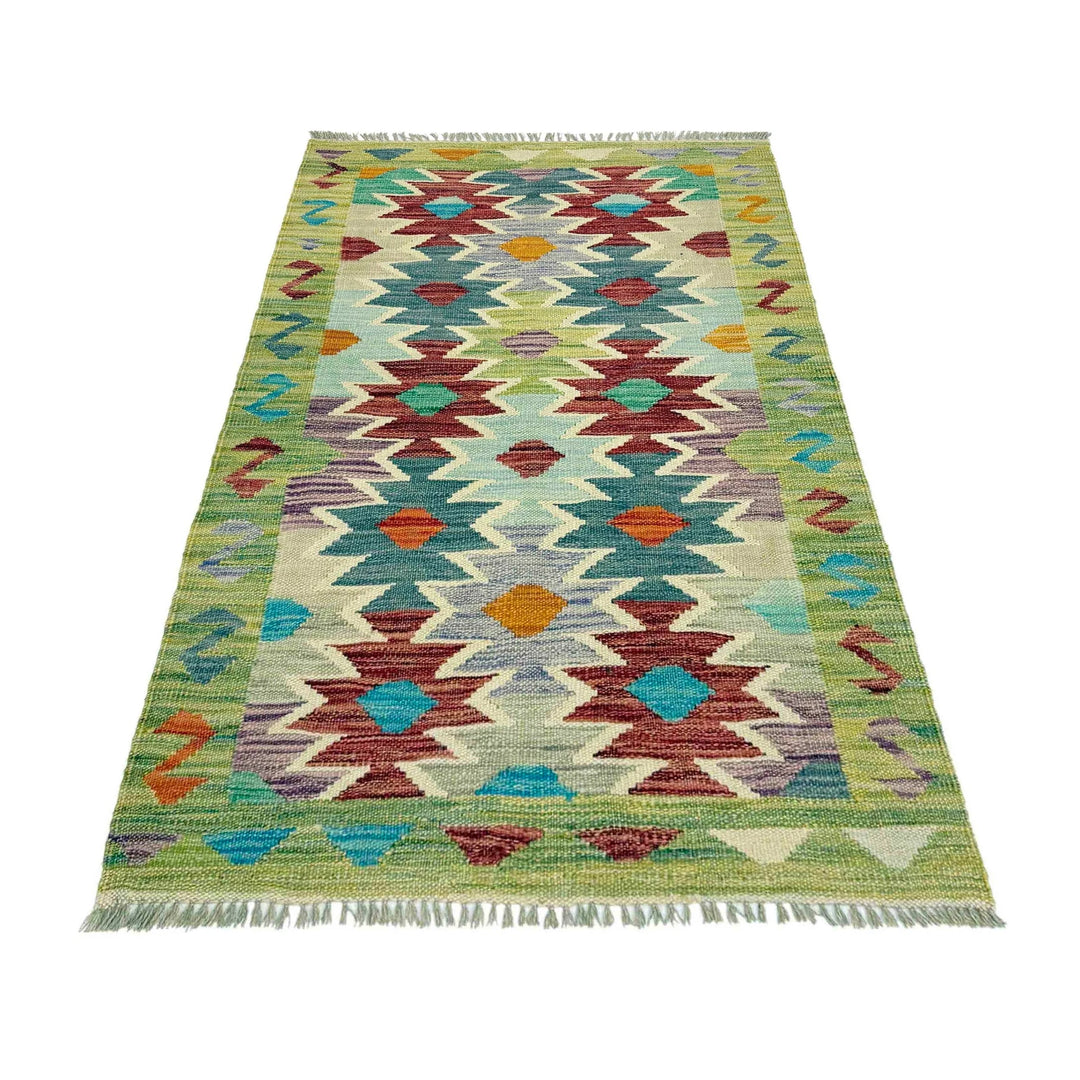 Afghan Vegetable Kilim Rug 2' 6" x 4' 1" Flat-Weave | No. AL170382