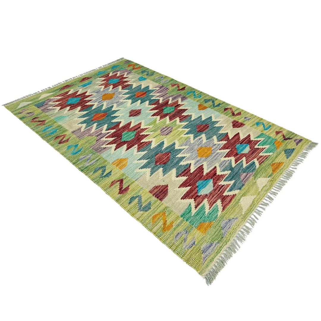 Afghan Vegetable Kilim Rug 2' 6" x 4' 1" Flat-Weave | No. AL170382