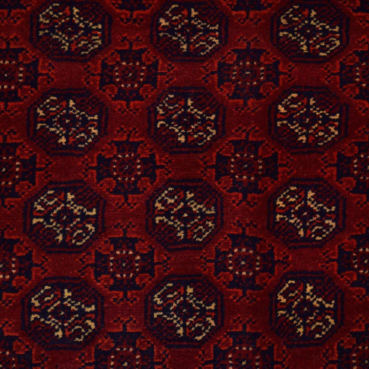 Red Afghan Khoja Roshnai Rug 6' 6" x 9' 7" Hand-Knotted | No. AL17061