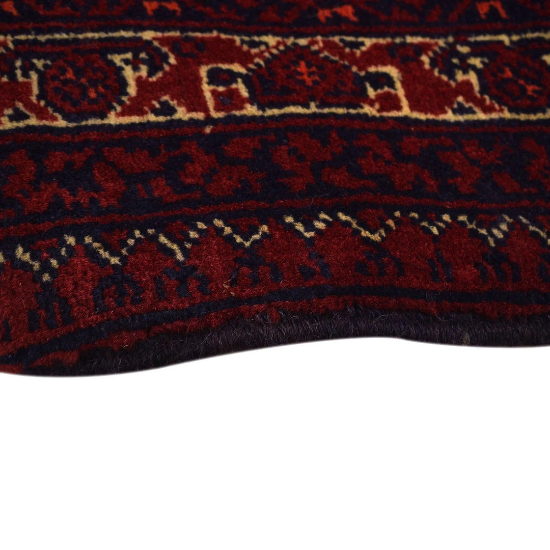Red Afghan Khoja Roshnai Rug 6' 6" x 9' 7" Hand-Knotted | No. AL17061