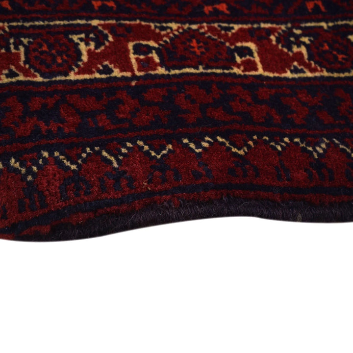Red Afghan Khoja Roshnai Rug 6' 6" x 9' 7" Hand-Knotted | No. AL17061