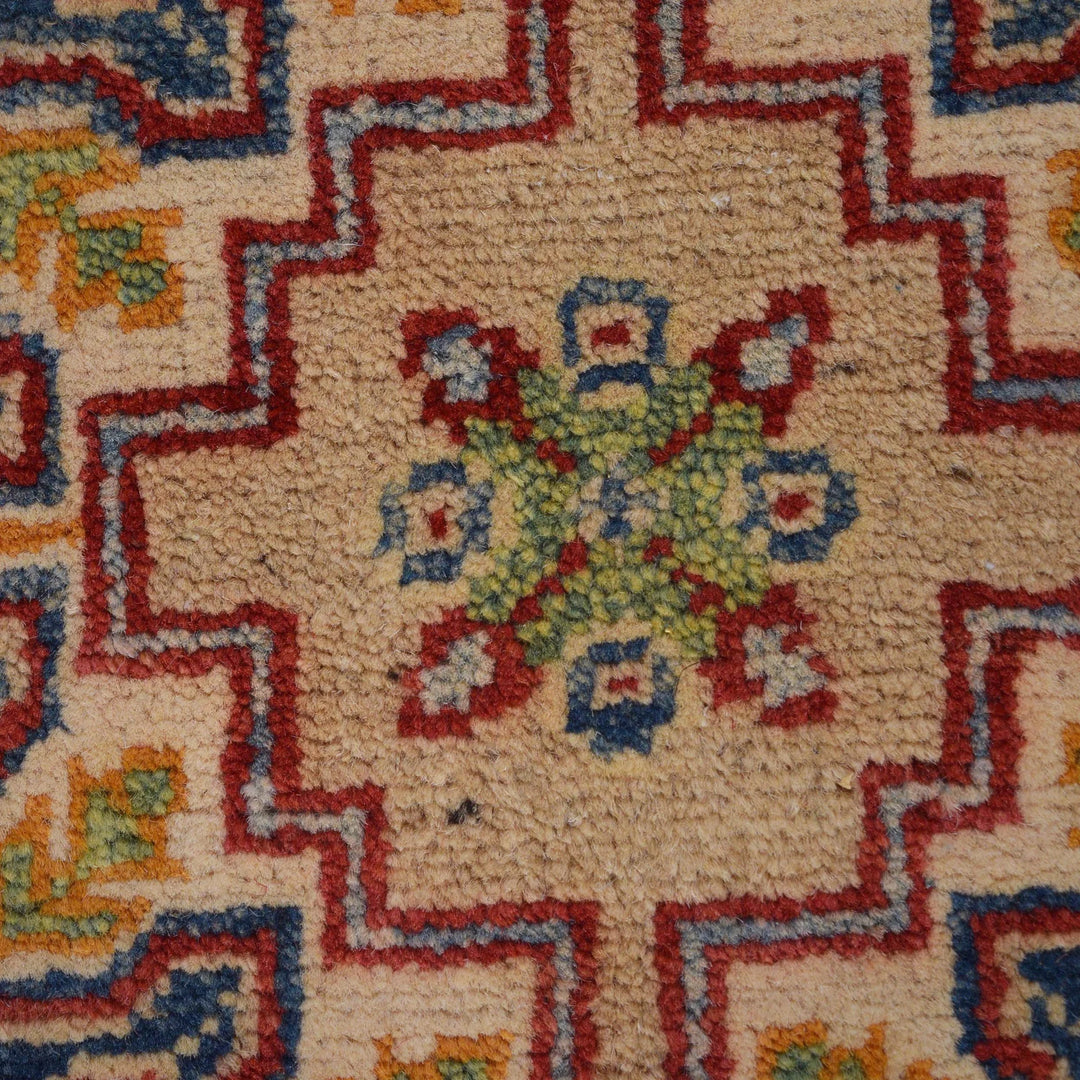 Blue Afghan Kazak Rug 2' 8" x 12' 9" Hand-Knotted | No. AL17082