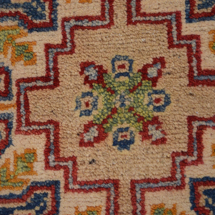 Blue Afghan Kazak Rug 2' 8" x 12' 9" Hand-Knotted | No. AL17082