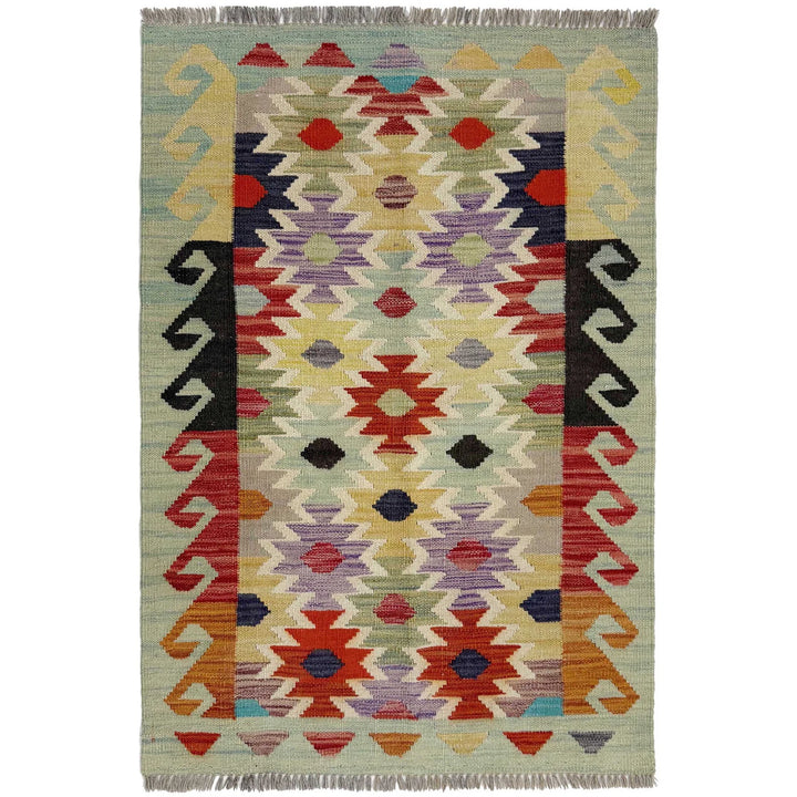 Afghan Vegetable Kilim Rug 2' 6" x 4' 0" Flat-Weave | No. AL171496