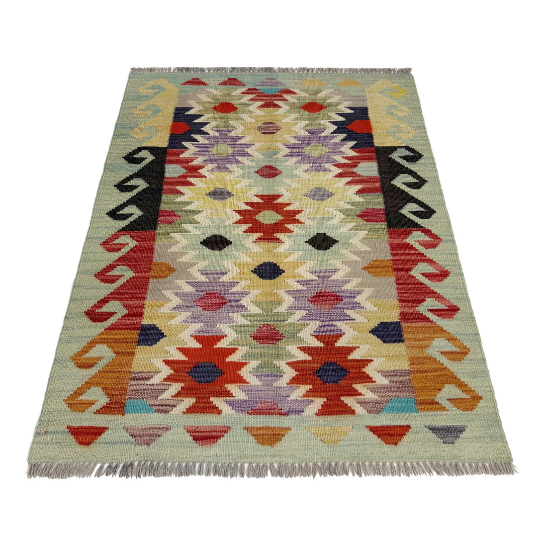 Afghan Vegetable Kilim Rug 2' 6" x 4' 0" Flat-Weave | No. AL171496
