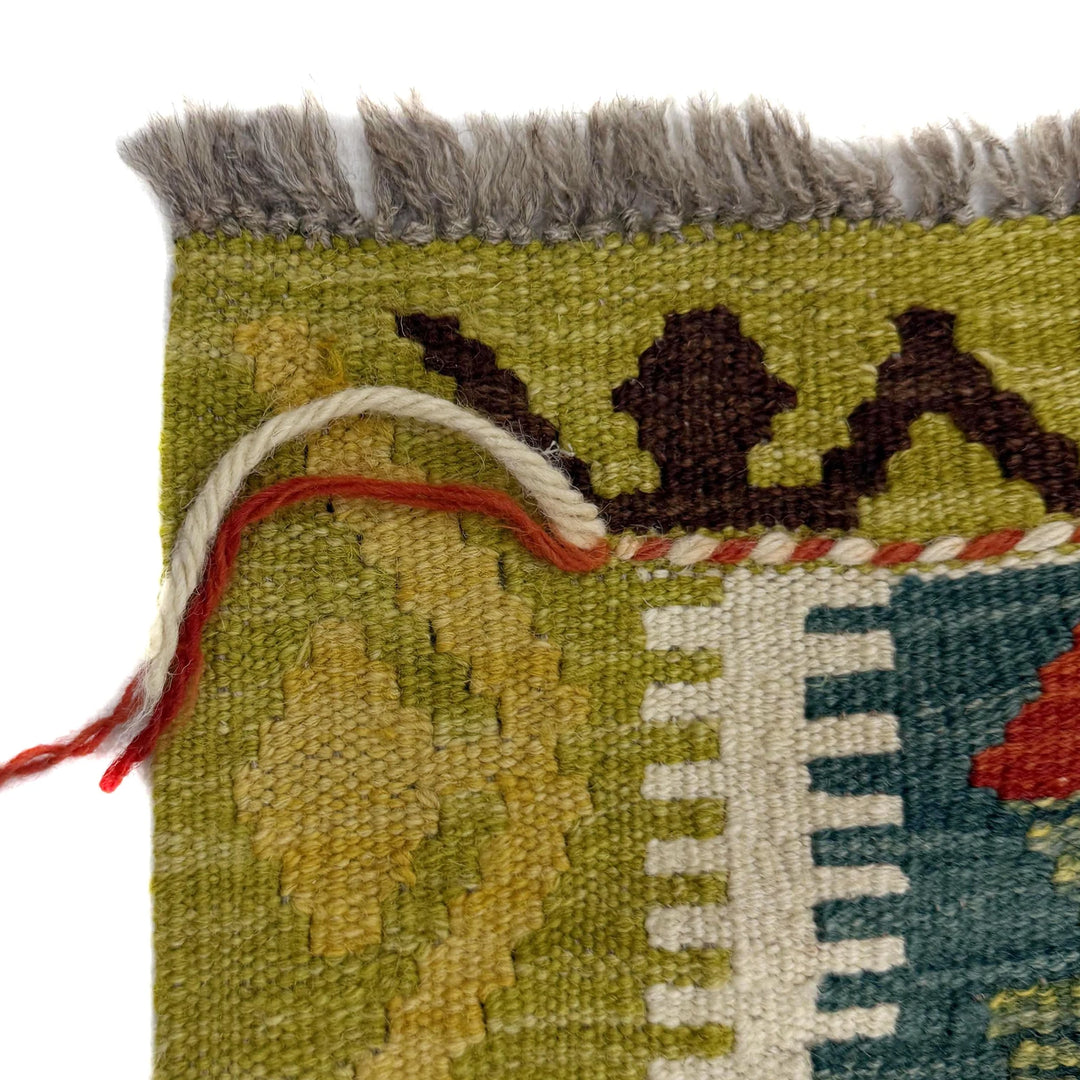 Multicolor Afghan Vegetable Kilim Rug 2'11" x 4'3" Flat-Weave | No. AL171626