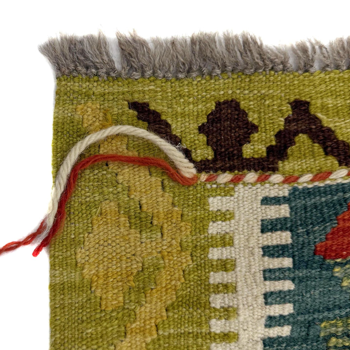 Multicolor Afghan Vegetable Kilim Rug 2'11" x 4'3" Flat-Weave | No. AL171626